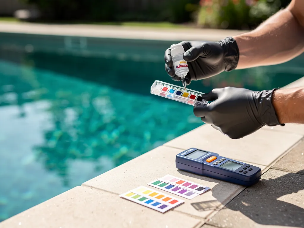 Pool Chemical Balancing carried out by PureWater Pool Cleaning Service Houston