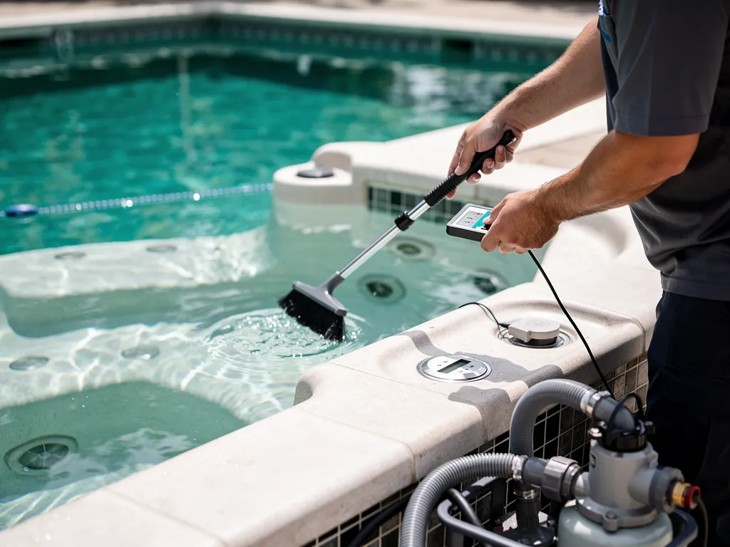 Spa and Hot Tub Maintenance carried out by PureWater Pool Cleaning Service Houston
