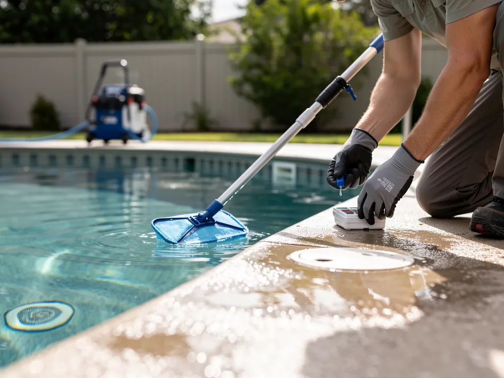 Weekly Pool Maintenance carried out by PureWater Pool Cleaning Service Houston
